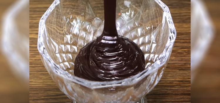 Chocolate Syrup on a Glass Bowl