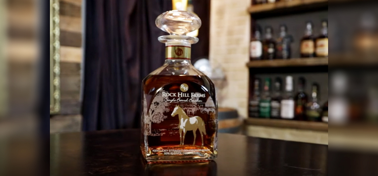 Rock Hill Farms Single Barrel Bourbon Bottle on a Table