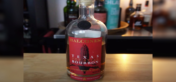 Balcones Texas Pot Still Bourbon Bottle on a Wooden Table