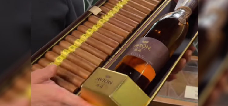 Bottle of Avion Reserva 44 in a Box with Cigar