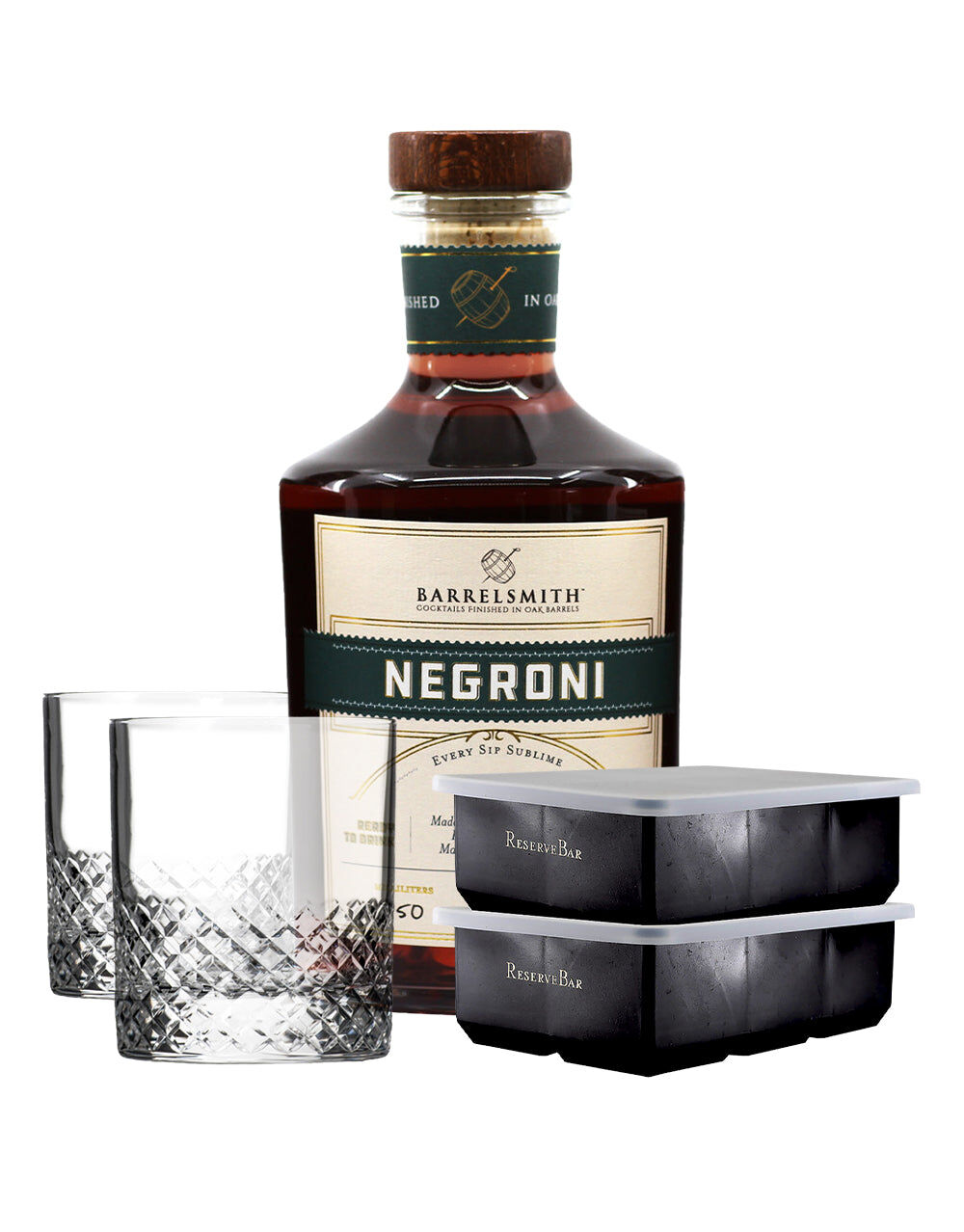 Barrelsmith Negroni With Rolf Glass Diamond On The Rocks And Reservebar Square Ice Cube Tray