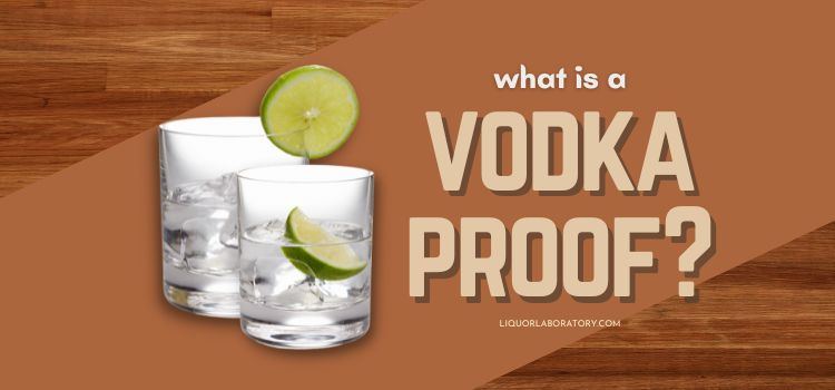 Vodka rocks glasses with lime, proof